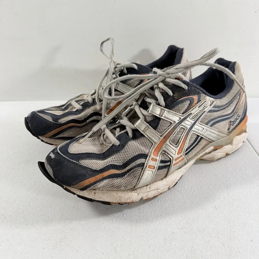 Vintage ASICS Gel-Creed 2002 Men's Blue Orange Silver Running Shoes Size 11 READ